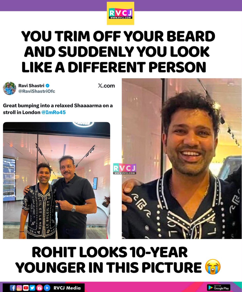 RVCJ_FB's tweet photo. Rohit Sharma with Ravi Shastri https://t.co/2zWZfjFgGQ