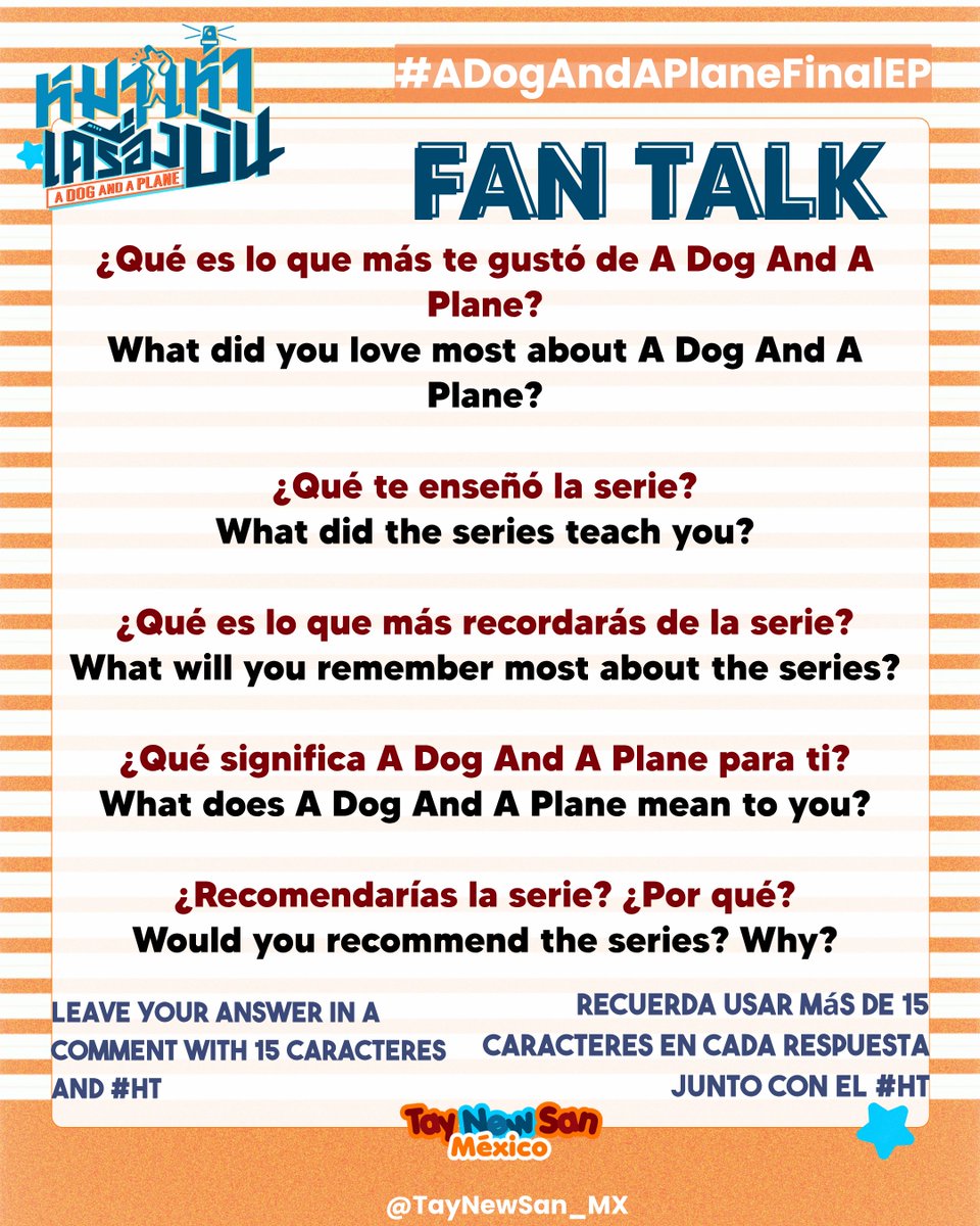 TayNewSan_MX's tweet photo. Invitamos a todas las fans de ADAAP a hablar un poco de la serie y lo que nos enseño.
Recuerden colocar 1 respuesta por post 💙

ADAAP HAPPY LANDING

#ADogAndAPlaneFinalEP https://t.co/drwysIn65w