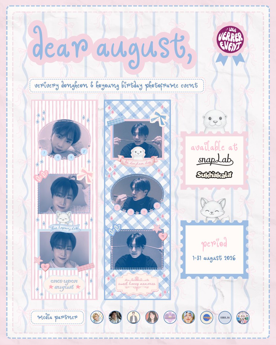 INAVerrer_Event's tweet photo. 𝒹𝑒𝒶𝓇 𝒶𝓊𝑔𝓊𝓈𝓉  ⋆.𐙚 ̊

Photobooth Event to celebrate VERIVERY's Lee Dongheon &amp; Bae Hoyoung Birthday

📍Sukhakala, Snaplab
🗓️ 1 - 31 August 2026

Kindly tag @INAVerrer_Event and use #DearAugustDHHY #DearBaeHeon when you post your photostrip

#VERIVERY #DONGHEON #HOYOUNG https://t.co/bNJAwS1vxc
