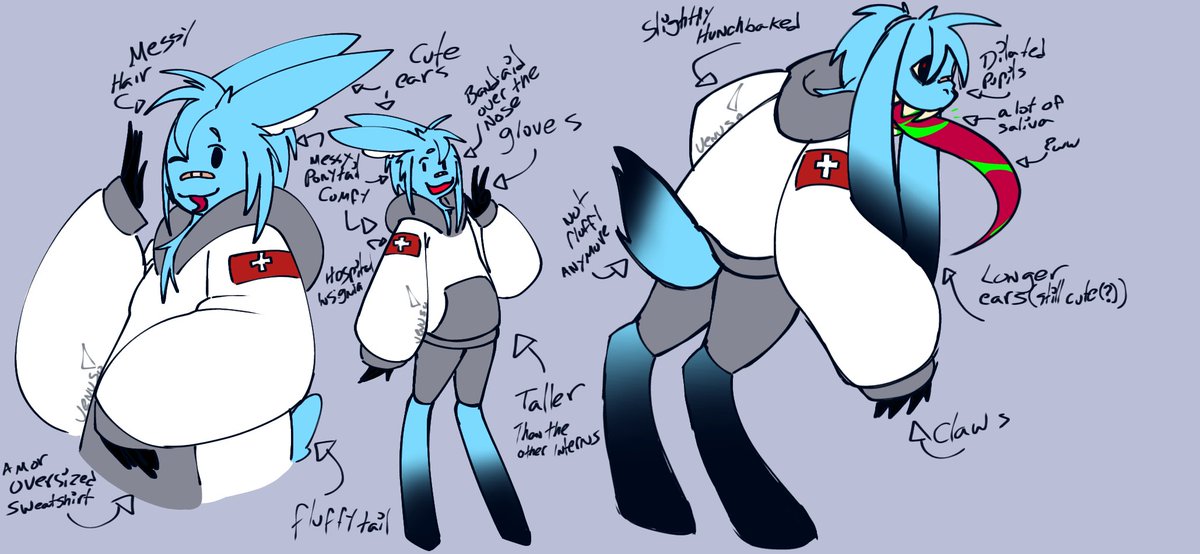 Theblue_intern's tweet photo. //Quick sketch of my intern, who is an anomaly they are really friendly, but gets moody when they're hungry or has very poor sanity https://t.co/85o12ST7gi