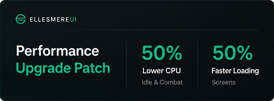 EllesmereGaming's tweet photo. As part of EllesmereUI's performance focused philosophy, I will conduct performance audits and release a dedicated optimization patch each month to ensure the suite stays true to its core purpose as it grows.

Today's is the first, and it's massive. On average, full suite users will see more than 50% lower CPU usage from EUI during raid/M+ combat and over 70% lower while idle. In addition, loading screen times have been reduced by over 50%.

This is the start of a renewed focus of ensuring the suite remains as lightweight as possible. This patch also includes several bug fixes. Full details can be found in the in-game patch notes.