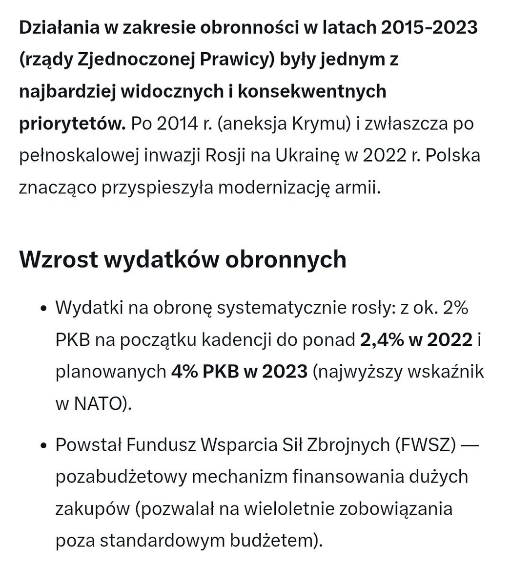 ZofiaPalm's tweet photo. @krzysztofbrejza A prawdziwe działania rządów PIS/ZP w obszarze obronności to: wzrost budżetu na obronę, wzrost liczebności wojska, największe modernizacje sprzętu od lat 90 https://t.co/fEFUzVP82a