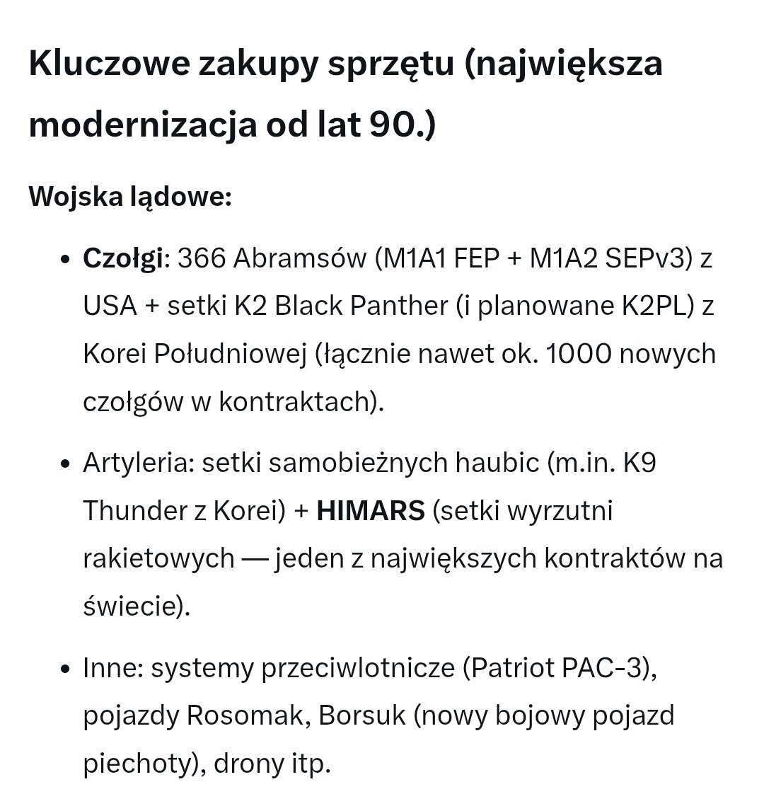 ZofiaPalm's tweet photo. @krzysztofbrejza A prawdziwe działania rządów PIS/ZP w obszarze obronności to: wzrost budżetu na obronę, wzrost liczebności wojska, największe modernizacje sprzętu od lat 90 https://t.co/fEFUzVP82a