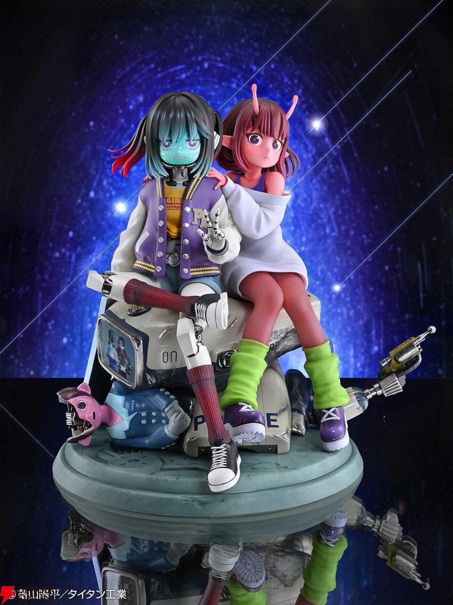 dengekionline's tweet photo. 『銀河特急 ミルキー☆サブウェイ』新作フィギュアの作り込みがすごい
https://t.co/O0JLerjb8W

寄り添うチハル＆マキナ、O.T.A.M.やポッピーくんが配された台座など世界観が凝縮。
見どころたっぷり、ファンも大満足の仕上がりです

#ミルキーサブウェイ https://t.co/Rq7UHEvYfL