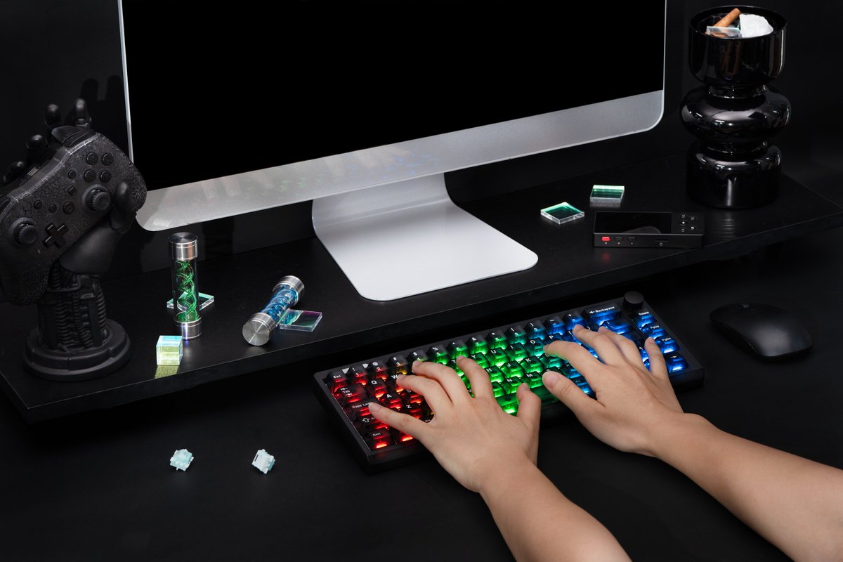 EpomakerK's tweet photo. Guess what’s coming…
Can you guess what’s hiding behind this RGB glow?
Epomaker HE65 V2 TMR
Bio Link!
https://t.co/aDD2sQYnTX
#EPOMAKER #HE65V2TMR #TMRKeyboard #MagneticKeyboard #HallEffectKeyboard #RapidTrigger #GamingKeyboard https://t.co/TLIN6Mc59w