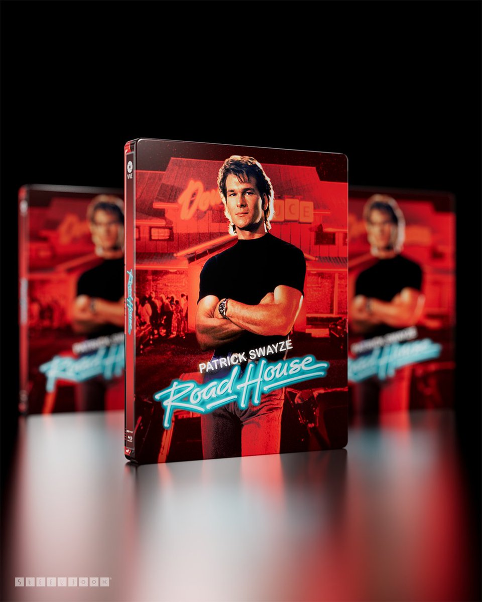 OnlySteelBook's tweet photo. Road House (1989) - 4K UHD + Blu-ray SteelBook® Release

🎨 Glossy Release
📀 4K UHD + Blu ray
📅 Release Date: July 29, 2026
🌏 Location: Australia

Link in comments!

The great Patrick Swayze gets rough-and-tumble in 80s action classic Road House, which comes to 4K UHD and Blu-ray in a Limited Edition Glossy SteelBook® Edition, housed in a Hardcase with a 449 x 665mm poster.

/ SteelBook®

#SteelBook #SteelBookCollector #RoadHouse #PhysicalMedia