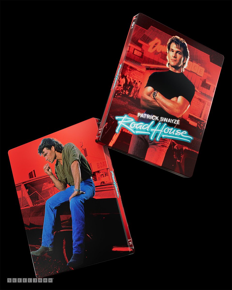OnlySteelBook's tweet photo. Road House (1989) - 4K UHD + Blu-ray SteelBook® Release

🎨 Glossy Release
📀 4K UHD + Blu ray
📅 Release Date: July 29, 2026
🌏 Location: Australia

Link in comments!

The great Patrick Swayze gets rough-and-tumble in 80s action classic Road House, which comes to 4K UHD and Blu-ray in a Limited Edition Glossy SteelBook® Edition, housed in a Hardcase with a 449 x 665mm poster.

/ SteelBook®

#SteelBook #SteelBookCollector #RoadHouse #PhysicalMedia
