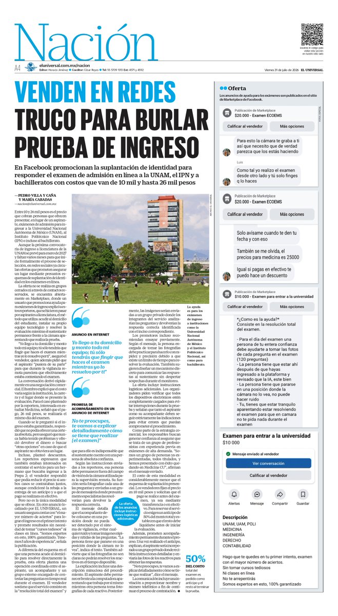 El_Universal_Mx's tweet photo. ¡Buenos días, lectores! Iniciamos la jornada informativa con la portada de EL UNIVERSAL y sus secciones este 31 de julio.
https://t.co/Z1NMhjlzXI https://t.co/OMtGVQrpvu