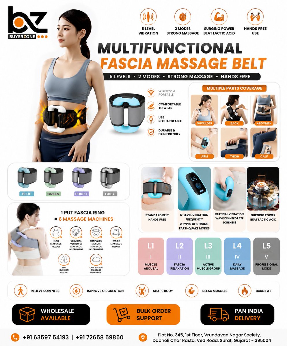 Buyerzoneent's tweet photo. 💪 Relieve Muscle Pain Anytime, Anywhere!
Experience powerful muscle relaxation with the Multifunctional Fascia Massage Belt. Designed with 5 vibration levels, 2 massage modes, and a hands-free belt, it's perfect for daily pain relief and body recovery
#MassageBelt #FasciaMassage https://t.co/t5pc7aYv8C