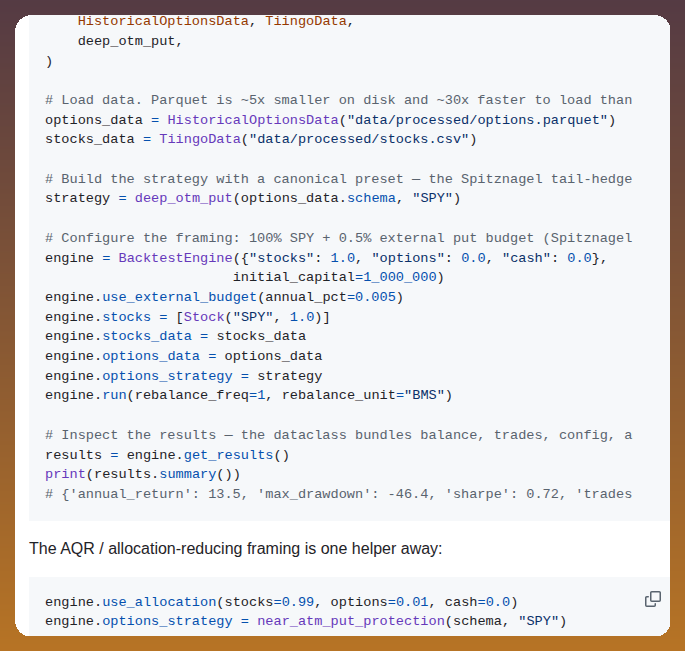 tom_doerr's tweet photo. Backtest options strategies with a Rust compute core and Greeks-aware risk management.

https://t.co/kBpqcTQZqr https://t.co/fLBbrSStol