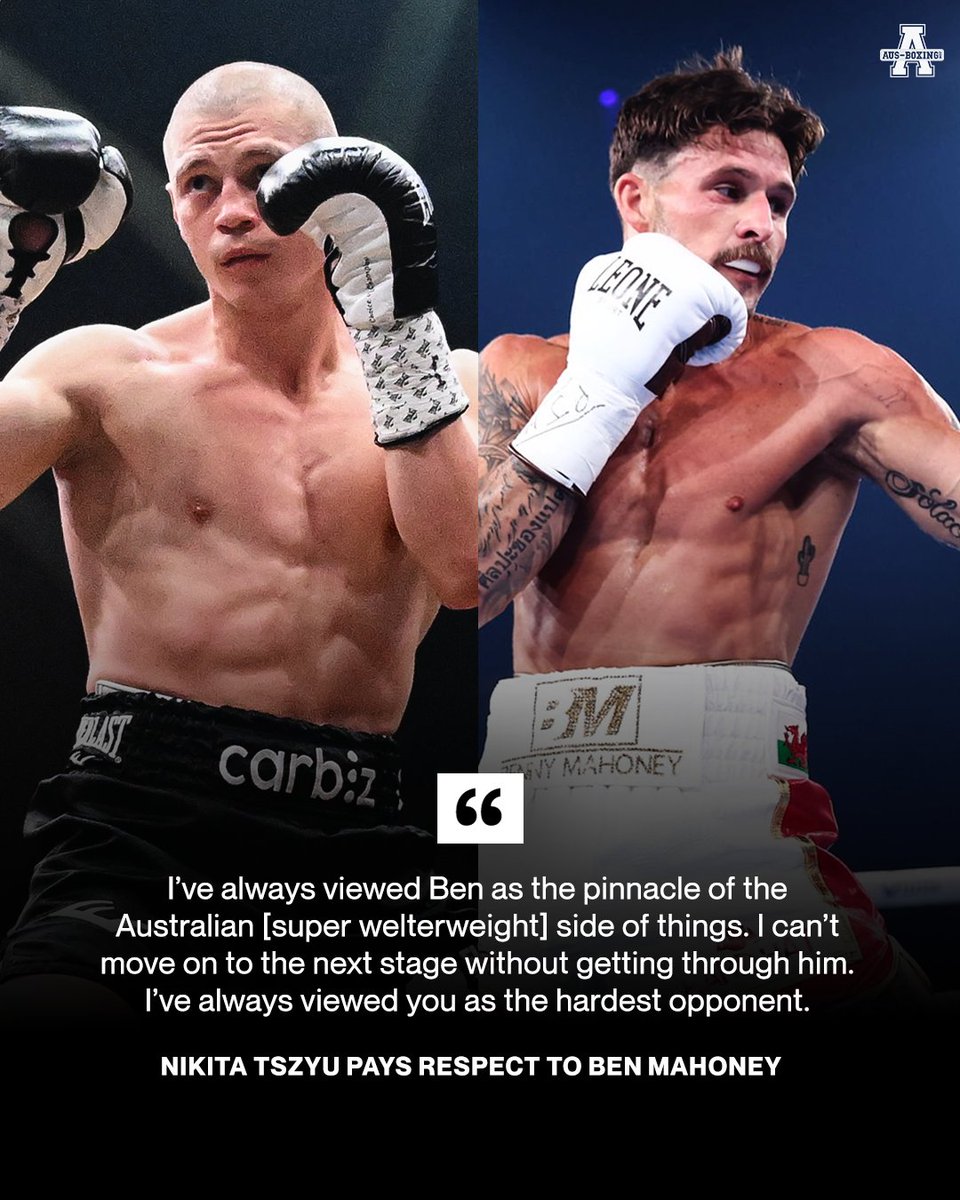ausboxing's tweet photo. A headliner built on admiration and mutual respect.

Nikita Tszyu explains why he must get through unbeaten Queenslander Ben Mahoney, before graduating to world level.

#ozboxing #boxing #TszyuMahoney https://t.co/9D8SVDJufR