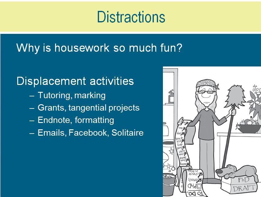 ithinkwellHugh's tweet photo. #7PhDSecrets Secret 4: Say NO to distractions. When you're supposed to be working on your thesis why is housework so much fun? Why is everything else so much more appealing than what you should be doing? #PhDChat #PhDForum #ECRchat #postdoc https://t.co/JHaXHEG7JO