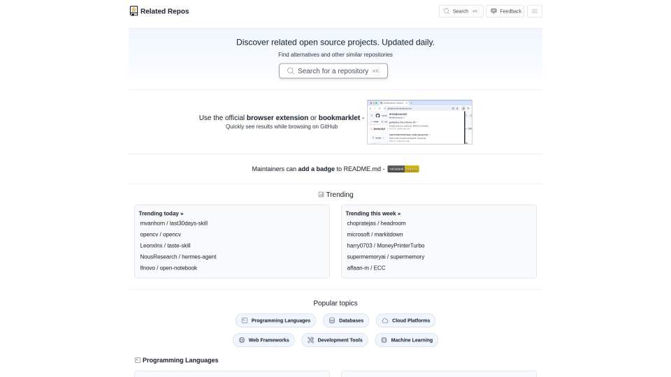 the_OSINT_rack's tweet photo. Related Repos

Find alternative open source projects and compare similar GitHub repositories across various languages.

https://t.co/E7L6nRua44

All tools available at https://t.co/7YGpU9Rxsn

#OSINT #publicdata https://t.co/Ws2xxL0EHB