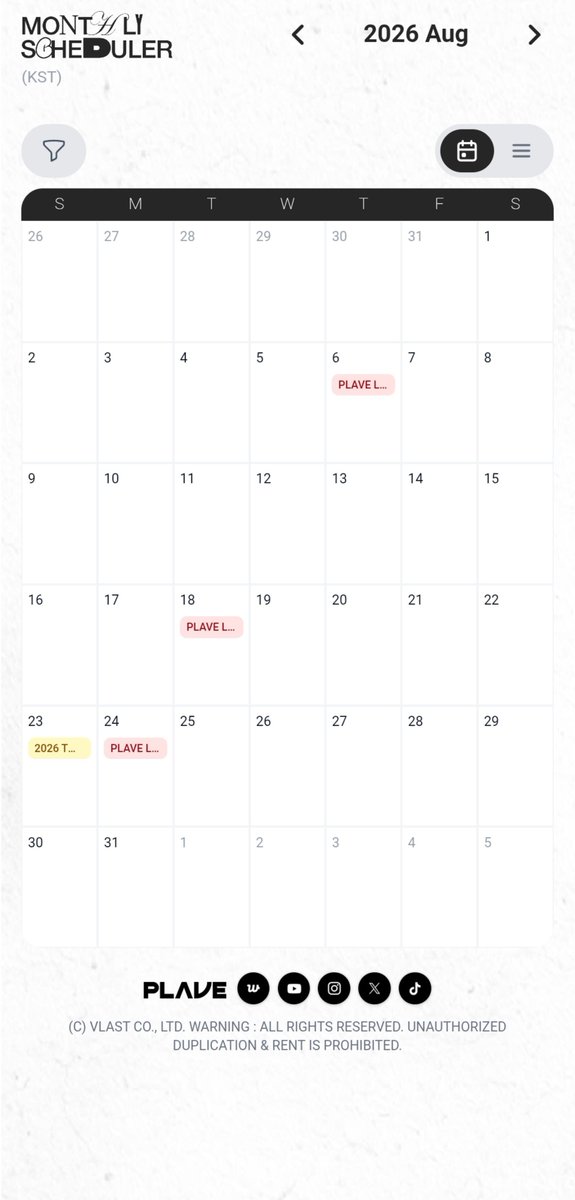 love_is_cherry's tweet photo. *

📁   2026년 08월  첫째 주 스케줄  . zip

▫️ 08/06 (목)  8PM   💙💜🩷❤️🖤

ㅡ
🔗https://t.co/xRvPTdD1tA

#플레이브 https://t.co/00DtUroFIW