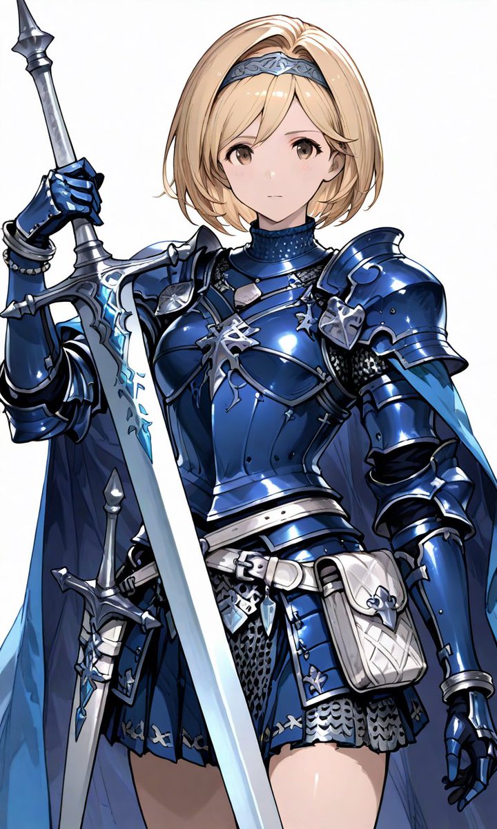 O2sRdjYsoX37336's tweet photo. グラブル　ジータさんの妄想装備
蒼天の騎士鎧のイメージです。 https://t.co/vg72JjK3jt