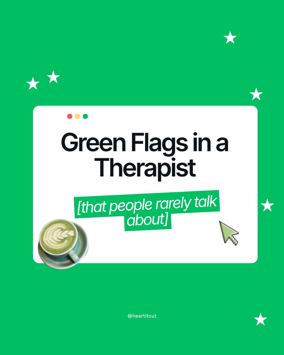 HeartItOut's tweet photo. A good therapist isn't the one who has all the answers, it's the one who makes room for you to find your own.
#TherapistsOfInstagram #MentalHealthMatters #TherapyWorks #GreenFlags #HealingJourney https://t.co/GhB2Rz8tL0