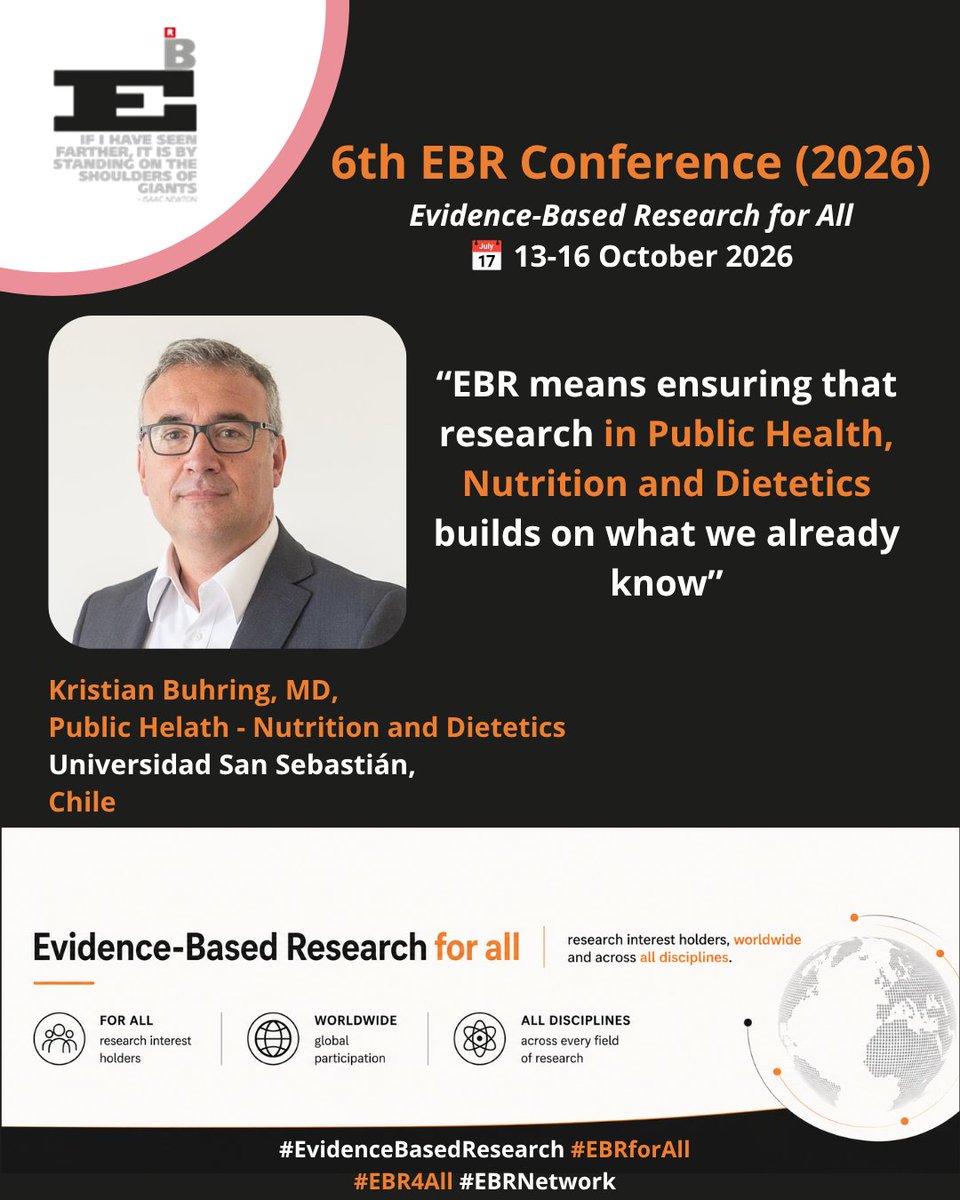 ebrnetwork's tweet photo. We're delighted to present @buhringk (working at @USanSebastian), and member the SciCom of the 6th #EBRConference!

Join us at the 6th Evidence-Based Research Conference, taking place online, 13–16 October 2026.

See you at the EBR Network: https://t.co/t9r0rtSa9d

#EBRforAll https://t.co/kT6GApazyC