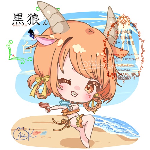 NoaKakei's tweet photo. ばきゅんばきゅーん🫧🔫
#イラスト #illustration #黒狼さんと白猫ちゃん https://t.co/dKwE3j5REE