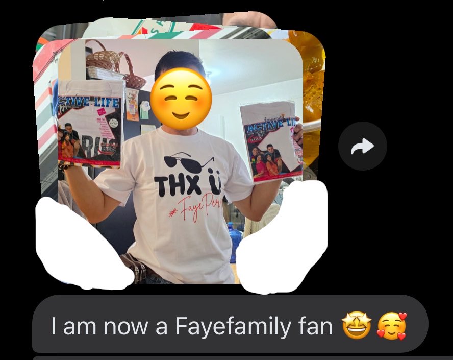 mcfleurriieee's tweet photo. My dad is cute and so funny. He says he’s now a “Fayemily Fan”. Proudly wearing the shirts from the merch he bought from @fayemilypubph 🤭

Thx u dad! 🫶🫶🫶

PS. He even told me he wanted to got to the fan meet with me because he wanted to meet the person who caught my attention and captured my heart — aka Faye Peraya Malisorn 🤭

@malisorn00 
#FayePeraya
#FayemilyRepublicPH