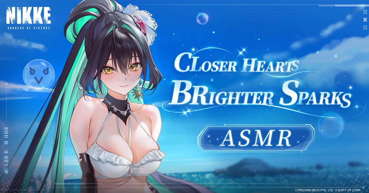 NIKKE_en's tweet photo. 【ASMR Video About to Start】

New ASMR video「Closer Hearts Brighter Sparks」will premiere tonight at 18:00 (UTC+9).🫧

Spend a quiet moment with Little Mermaid. 

I wish this moment could last forever...

Tap the image and join us as we count down to the premiere. 

#NIKKE