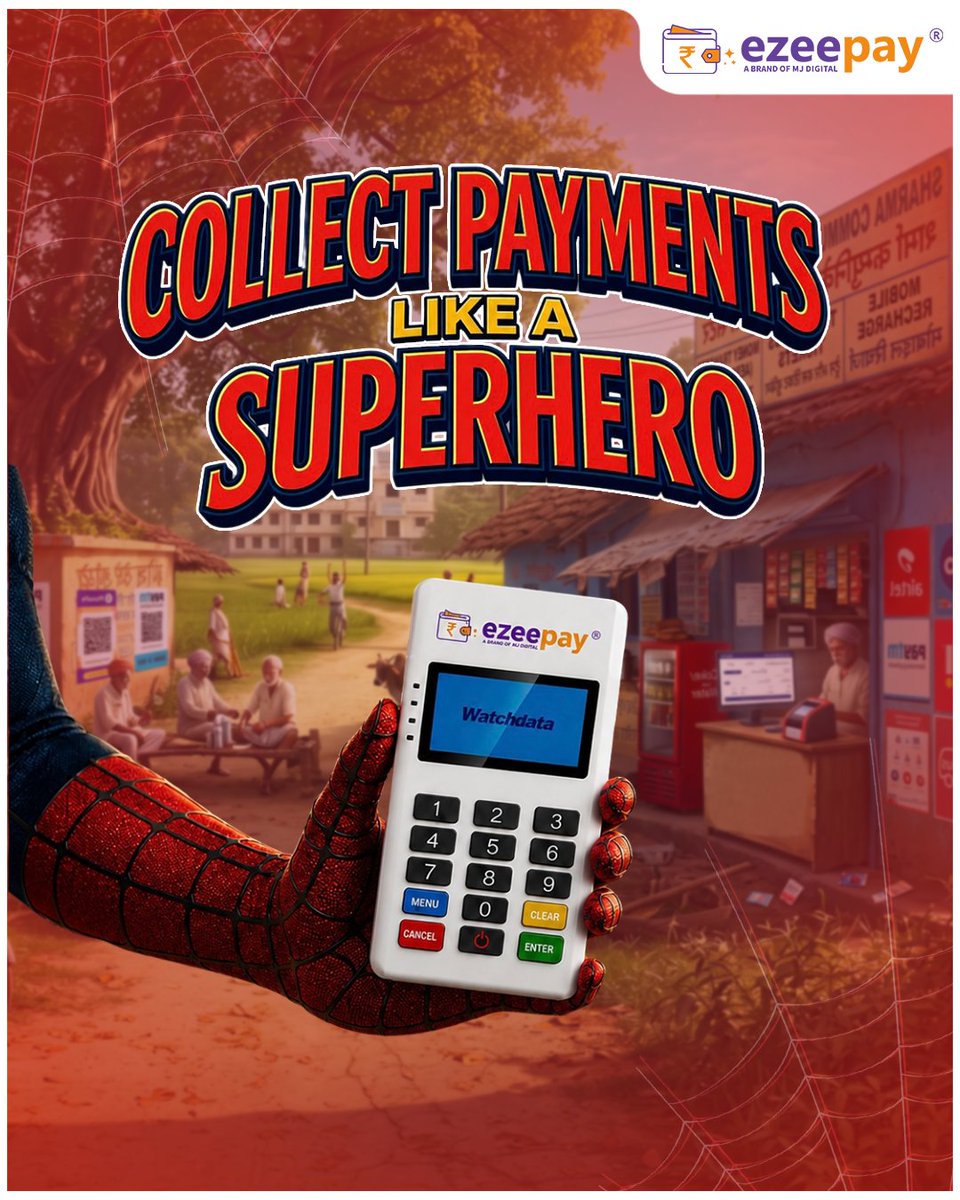 ezeepayofficial's tweet photo. Even superheroes need cash.
Good thing Ezeepay is always nearby. 💸🕸️
#SpiderManBrandNewDay #Ezeepay #CashPoint #EverydayConvenience #AEPS https://t.co/yp3ctbtUkc