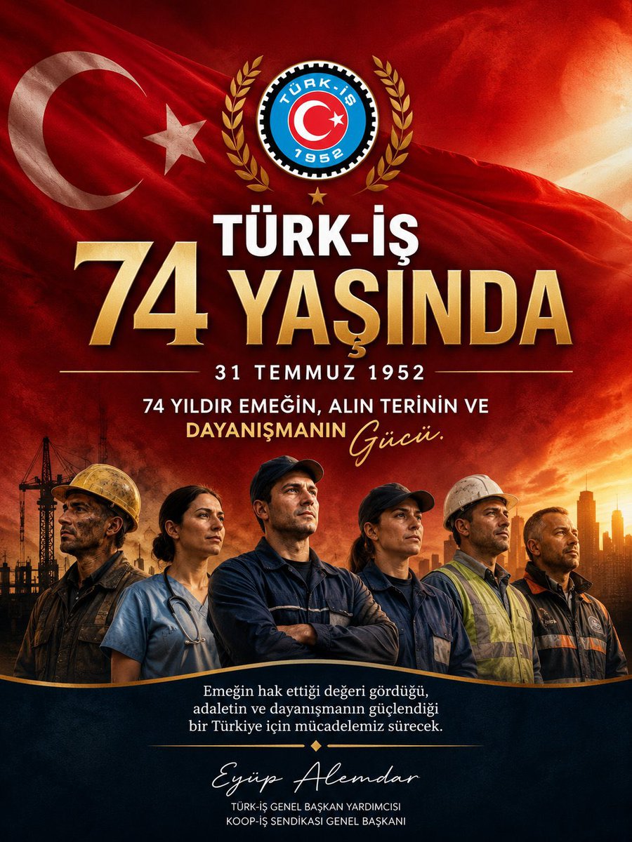 idrisgvn38's tweet photo. Türkiye de  TÜRK-İŞ  Var iyi ki var. 
Daha büyük başarılara daha güzel Yıllara…
YAŞASIN TÜRK-İŞ🇹🇷🇹🇷🇹🇷
@alemdareyup 
@turkiskonf 
@KOOPISSENDIKASI https://t.co/PYi2QdJsH1