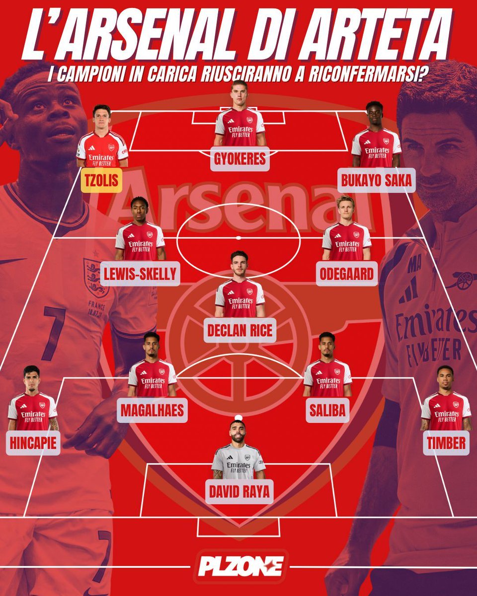 PLZone0's tweet photo. Inizia la nostra presentazione delle squadre che parteciperanno alla prossima Premier League, rigorosamente in ordine alfabetico. Per pura coincidenza partiamo anche dai campioni in carica dell’Arsenal, che hanno chiaramente come obiettivo riconfermarsi. https://t.co/JtF8orXvZ1