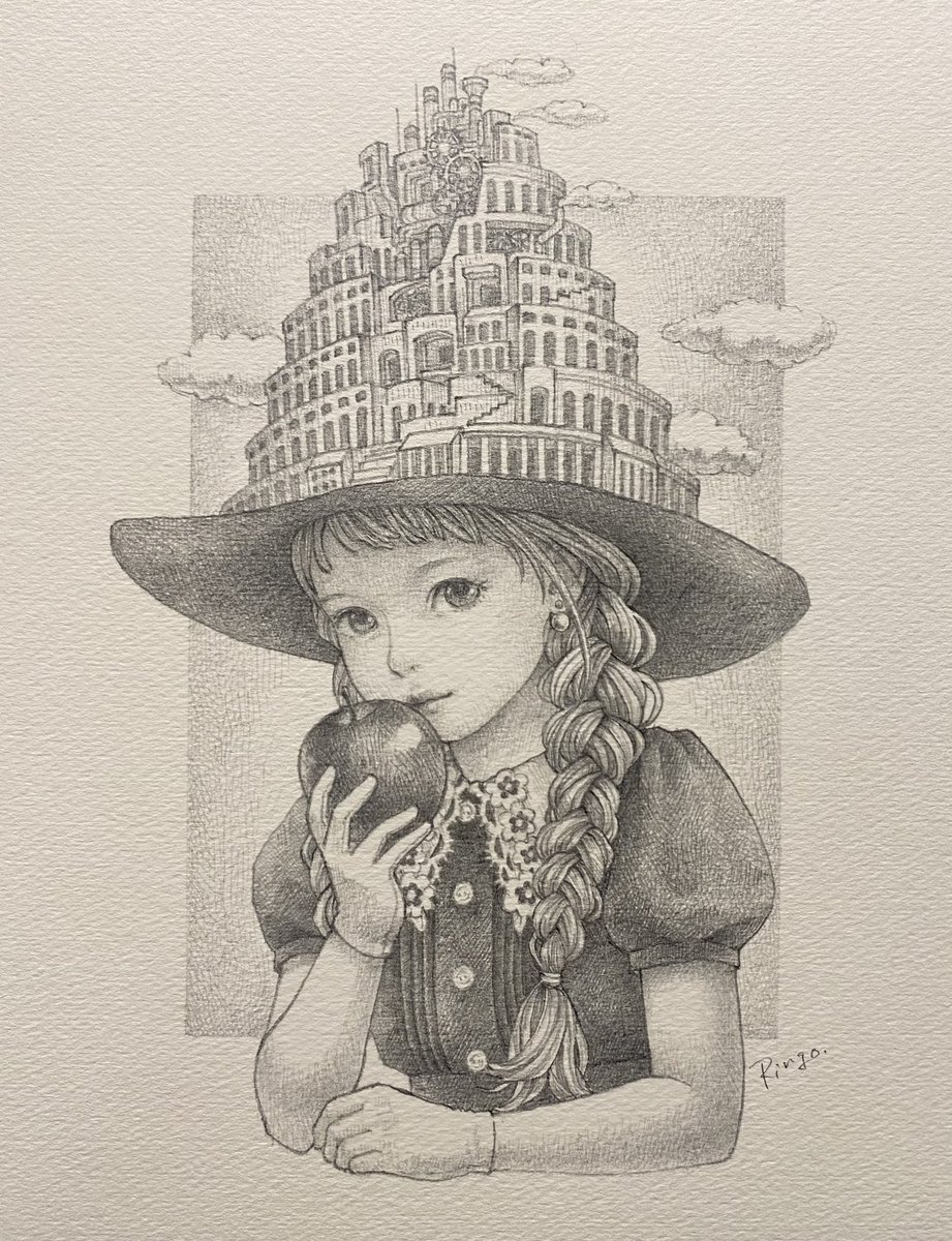 ringodrawing's tweet photo. 『塔の魔女」
インチ版 ワトソンボード 鉛筆

ここまでが個展『知恵の樹』出品作品の全てです。
ありがとうございました✨ https://t.co/BVbKd0PKrx