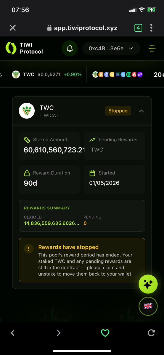 Ljohnson6016's tweet photo. @tiwiecosystem @TIWIProtocol No where to unstake the staked $TWC https://t.co/rYplWNLBO0