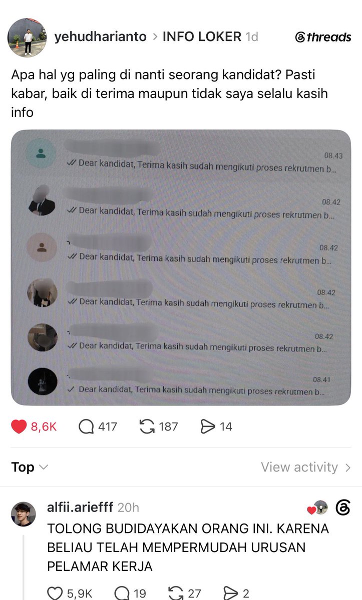 anggarasamvdr's tweet photo. Setuju, sehat-sehat HRD yang begini, ngasih kejelasan proses rekrutmen lanjut lolos atau gagal. Biar ga nunggu, kebanyakan sekarang ghosting.. https://t.co/jyehOHL5is