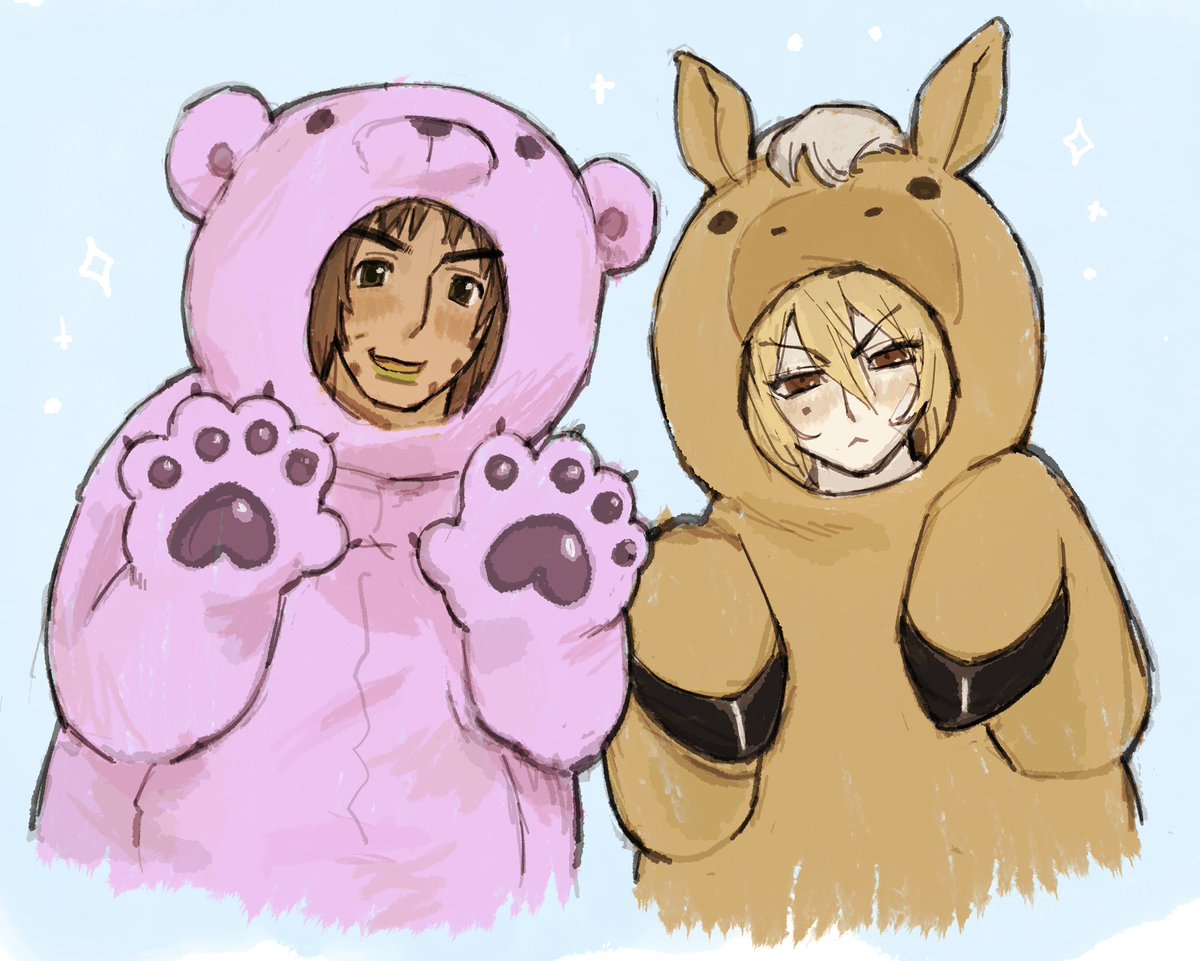 chiqodubs's tweet photo. dressing up as our favorite animals! #diegyro 🦖🧸 https://t.co/2B955QOP39