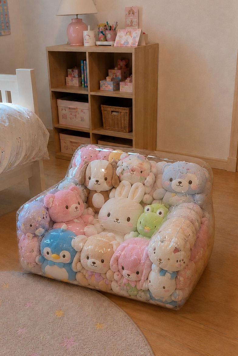 yuuna_realbuy's tweet photo. 子どもが産まれてからいっぱい増えたぬいぐるみ…。捨てるのは悲しいし、これ以上ベッドの周りに溢れかえるのもなー⋯って、思ってたときにこれ良くない！？試しに買ってみたけど、収納力はいい😂座るのはちょっと申し訳ない気持ちにもなるけど、可愛いからいいや！ (pr)