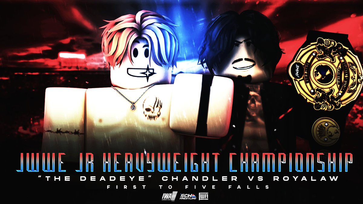 IWA_RBLX's tweet photo. TONIGHT!
@JWWERBLX returns to the @IWA_RBLX spotlight as the JR Heavyweight Championship is on the line!
#Chandler and #Royalaw go head-to-head with championship gold at stake. Only one can leave as the face of the junior heavyweight division.
Who walks out as JR Heavyweight Champion?
#IWA2026 #IWASummerTour2026