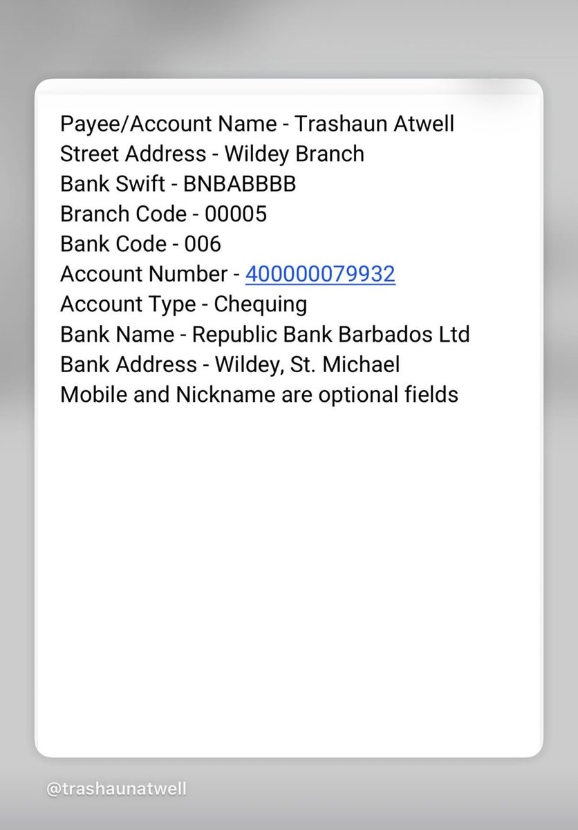 loveyenn1's tweet photo. Updated banking info https://t.co/CIJenSXtxv