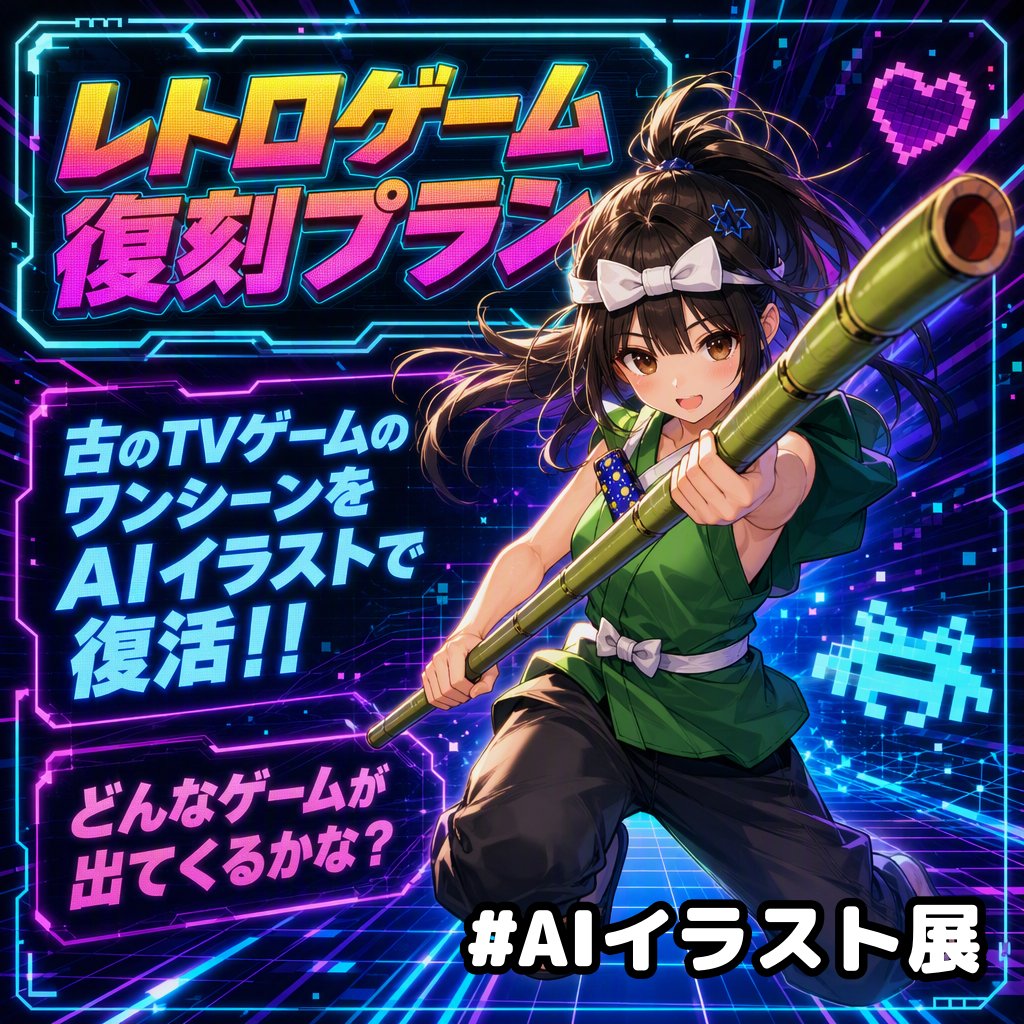 AIイラスト展 【🎮️レトロゲーム復刻プラン🕹️】 再現したゲーム