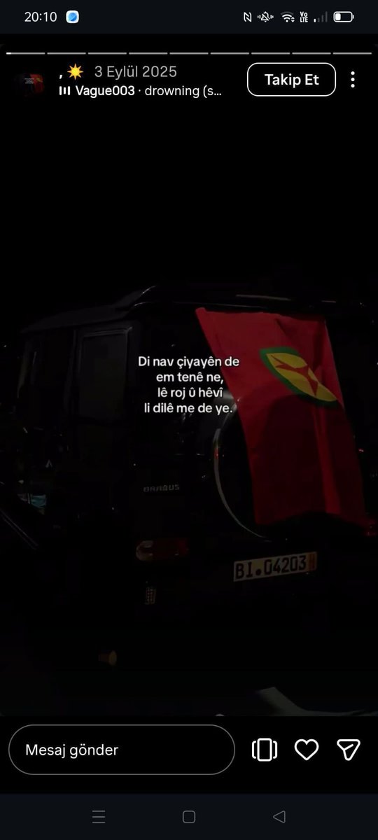 habercinews's tweet photo. Antalya'da yaşayan Mardin'li bir şahıs sosyal medya hesabından rahatça PKK propagandası yapıyor. https://t.co/LxC6yWUchA