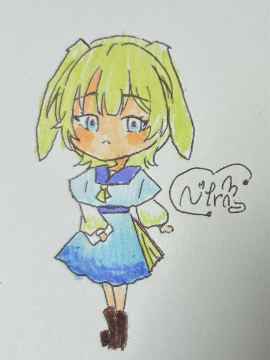 Nitor0sdream's tweet photo. これはイラストマーカーの使い方がよくわかってないアナログ仁莵。 https://t.co/qw5NdKM4UC