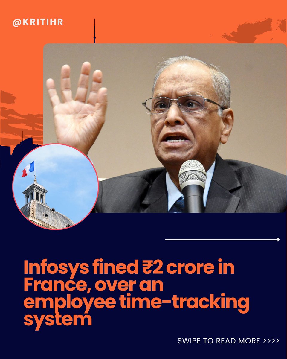 ksepiyas's tweet photo. Think your HR processes are safe just because you’re a large org?
Infosys was fined €175,000 (~₹2 crore) in France over how employee hours were tracked.
Want global Human Capital insights ?
Follow for more actionable Human Capital insights.
#HR #Infosys #ksepiyas #kritihr https://t.co/z5CWUlh0LF