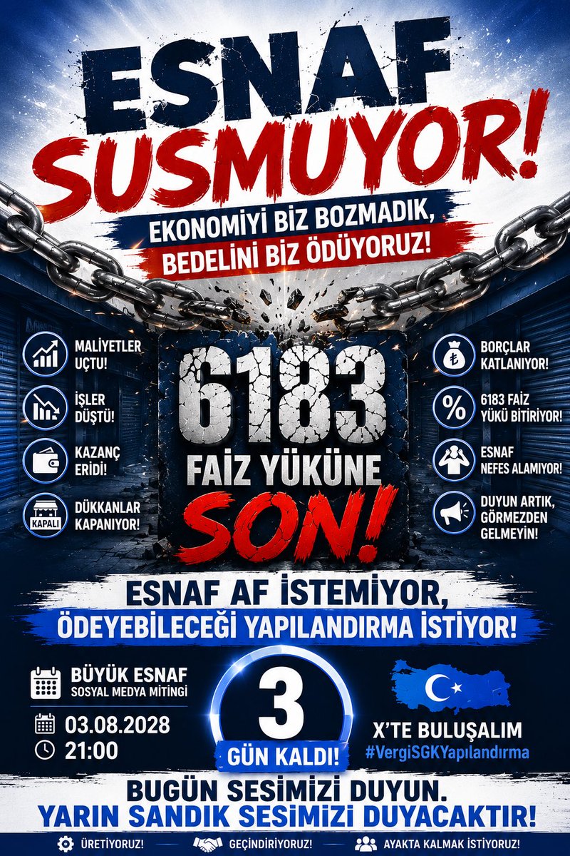 gzgznil's tweet photo. ESNAFLARIN DAYANACAK GÜCÜ KALMADI ‼️ yapılan taksitlendirme FAİZ TUZAĞI BU KOLAYLIK DEĞİL ÖLÜM FERMANI ‼️‼️ bize destek ol 👇🏽👇🏽👇🏽👇🏽👇🏽👇🏽👇🏽👇🏽👇🏽👇🏽👇🏽👇🏽👇🏽👇🏽#VergiSGKYapılandırma https://t.co/khkxUW3JfU