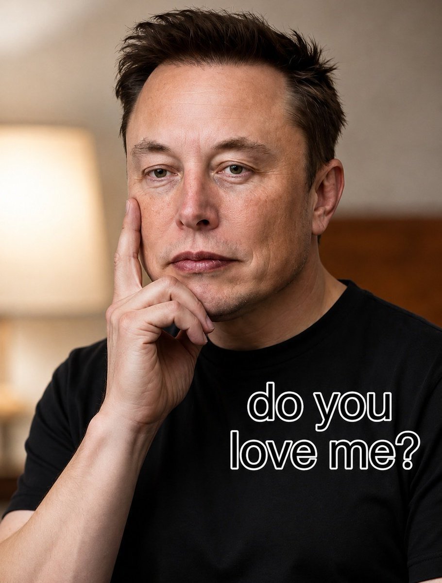 DanceGirl433239's tweet photo. Elon asks: "Do you love me?" ❤️

A. Absolutely! ❤️
B. As a CEO 👍
C. For the memes 😂
D. I'm just here for X 🐦 https://t.co/qS55IiJKg9