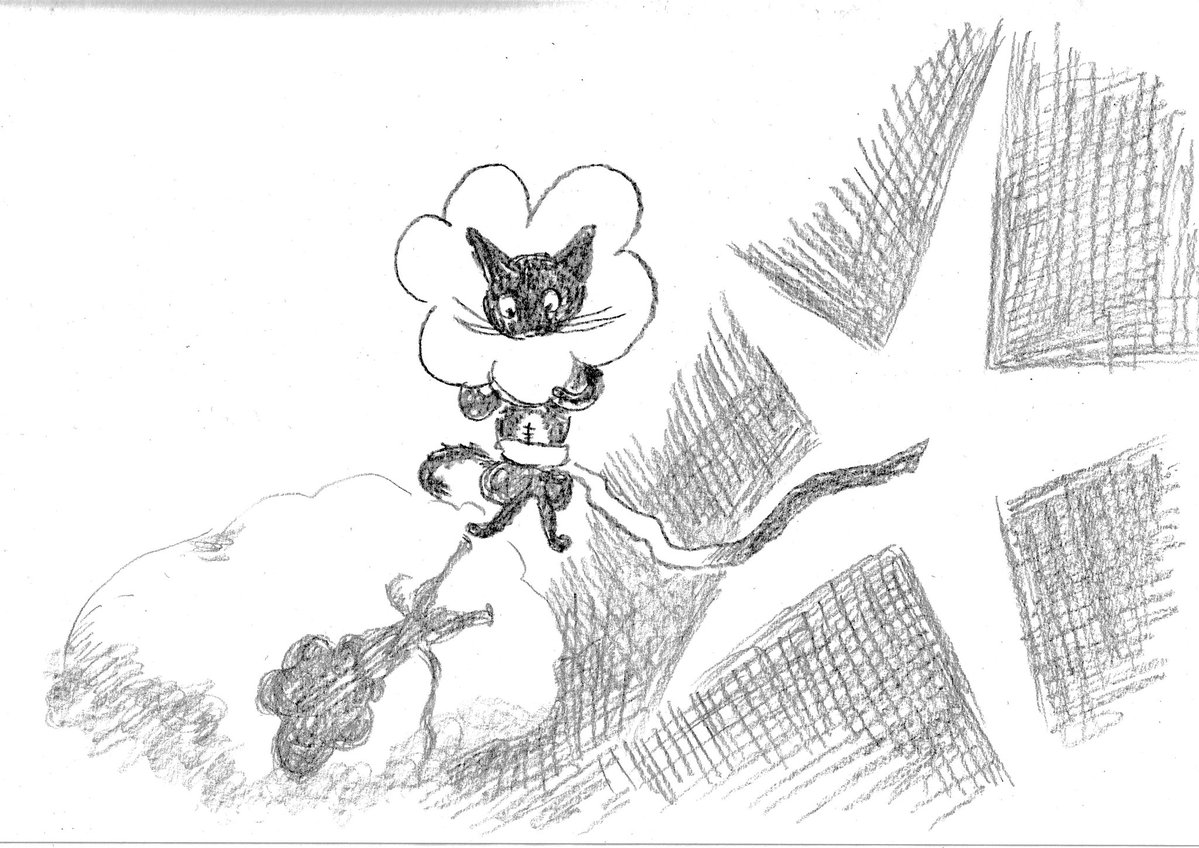 ポシェットの絵は最初の設定画を使ってます。雲の上で包帯がなびく絵も