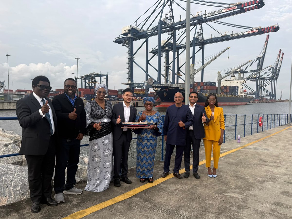 NOIweala's tweet photo. At the Lagos Free Zone (@LFZTolaram) and Lekki Deep Sea Port @LekkiPort in Lagos, Nigeria. Looking at the potential of Special Economic Zones to spur industrialization and increase value-added trade. Many thanks for the warm welcome by MD of LFZ, Ms. Adesuwa Ladoja, and ED of Tolaram Group, Mr. Navin Nahata.