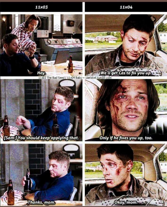 Sini_Hyun's tweet photo. No Dean, you are the mom 🙄 https://t.co/AVP234kO0s