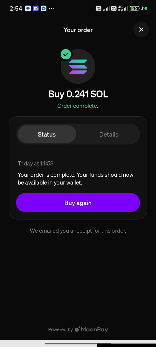 hyunn007's tweet photo. Hello @moonpay  I buy $21 of SOL but arrived is $17 😅 so high fee.. https://t.co/44SAquVllx