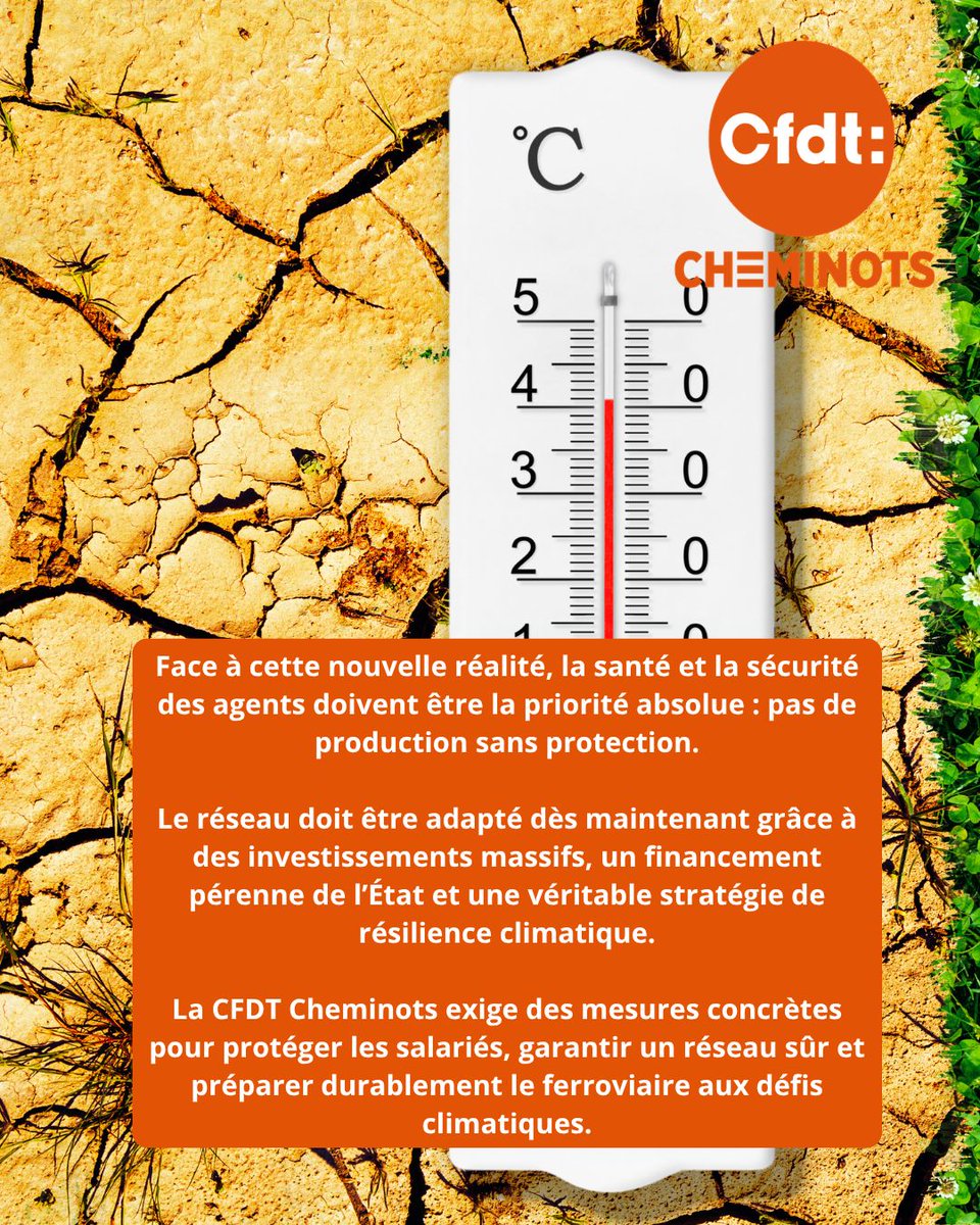 cfdtcheminots's tweet photo. E-TRACT || Crise climatique, la CFDT Cheminots porte un plan d'action global ! 
🔗 https://t.co/WFdij2mYEQ https://t.co/1qujMTfHGt