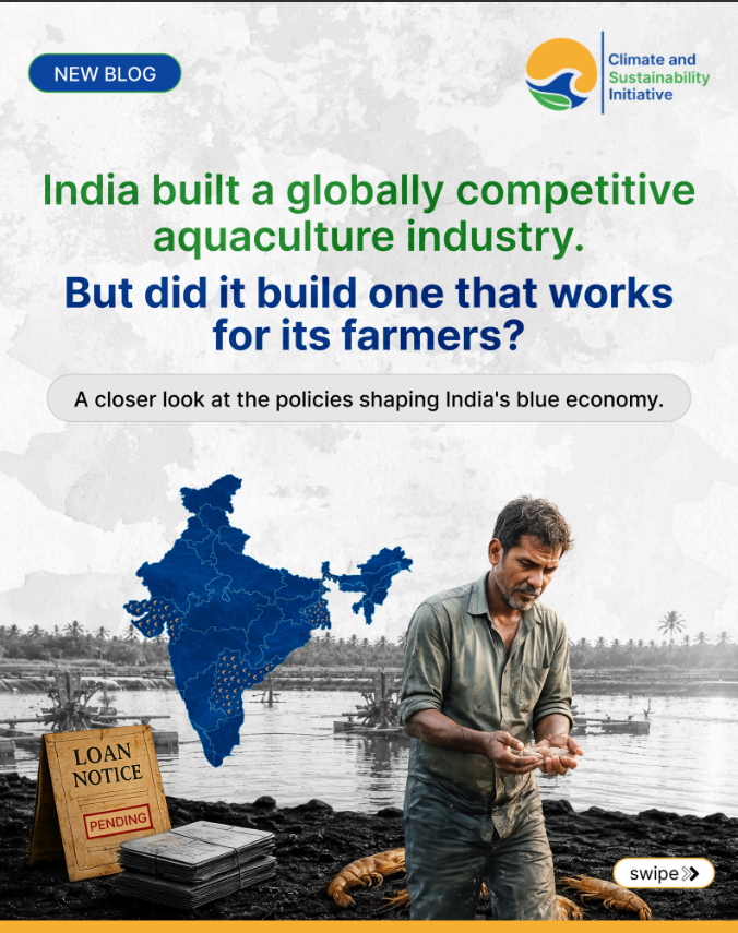theCSI's tweet photo. 📖 Read the full blog to understand why strengthening India's blue economy must begin with strengthening the resilience of the people who sustain it.
https://t.co/opm8SUKlC1

#BlueEconomy #Aquaculture #ClimateResilience #FoodSecurity #ClimateAdaptation https://t.co/7NHMOWtY7X