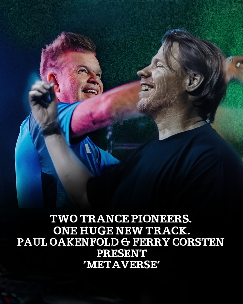 perfectorecords's tweet photo. For the first time since 2018, trance legends @pauloakenfold and @ferrycorsten have joined forces once again for 'Metaverse'.

If you love proper uplifting trance, this one's for you 💙

Stream now 🔊 https://t.co/867VDeSvSd