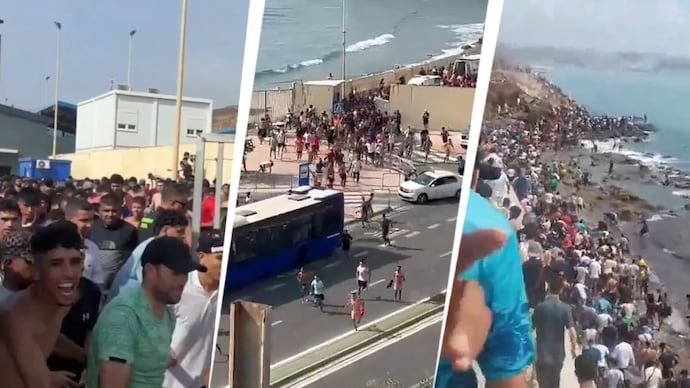 AskAnshul's tweet photo. Spain is currently facing a new crisis of illegal immigrants in Ceuta.

Thousands of illegal immigrants crossed into Ceuta from Morocco. Many entered Spain illegally by swimming, using small boats, or crossing land border points over a short period.

It is one of the biggest recent illegal border crossings.

Spain is deploying the military to Ceuta to restore order along its border with Morocco.

A nation's first line of defense is its border. Every illegal crossing is a test of a nation's sovereignty.