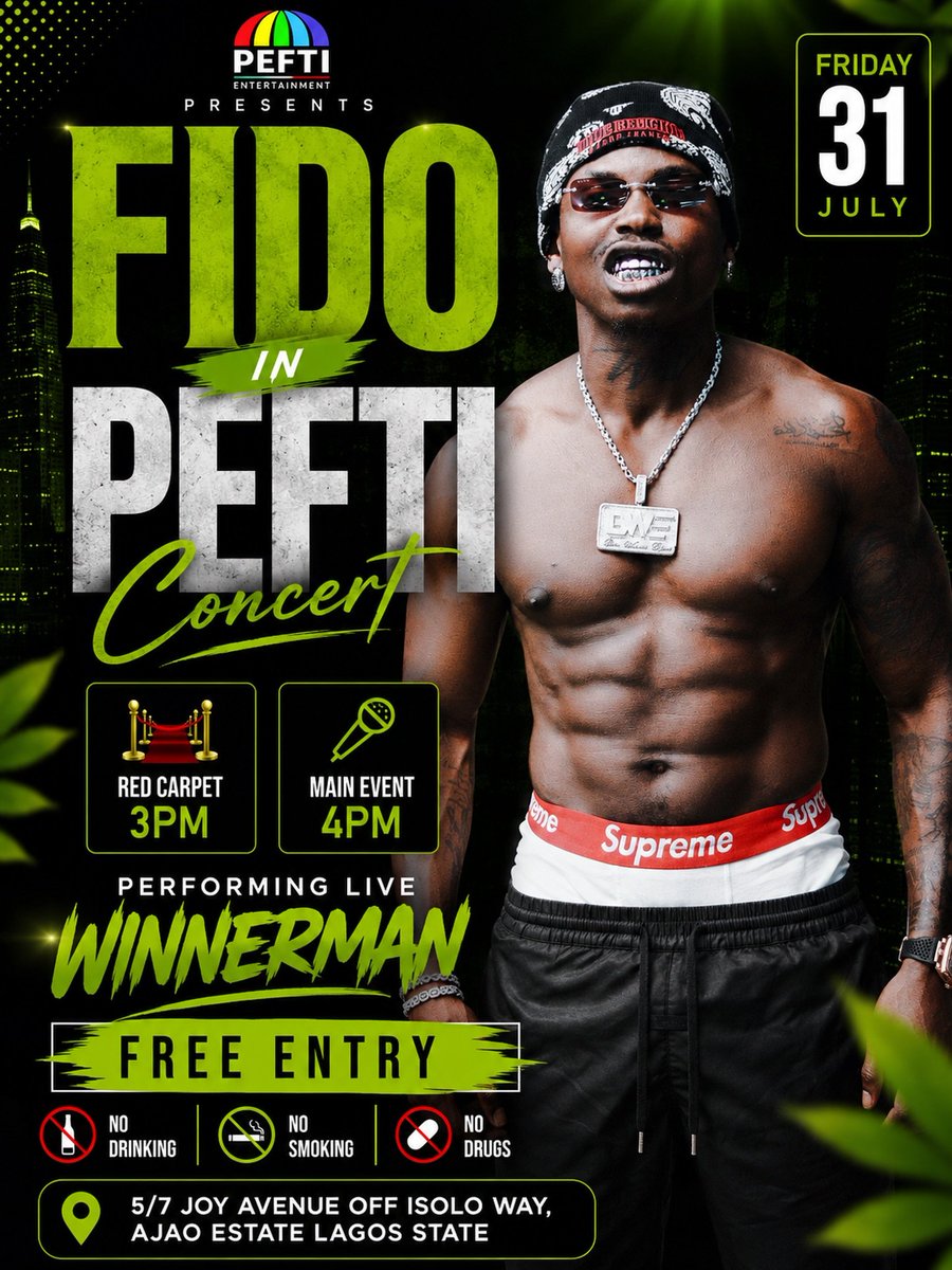 heis_winnerman's tweet photo. Joy is comingโฆ and so am I. ๐๐ช๐พ
Looking forward to rocking the stage with my brother @mrfidooooo . Lagos, see you tomorrow! ๐ณ๐ฌ
๐ 5/7 Joy Avenue, Off Isolo Way, Ajao Estate, Lagos State
๐ Red Carpet: 3PM | ๐ค Main Event: 4PM
#winnerman #bornwinner #bwe #fido #joyiscoming https://t.co/DFpgdgzkM2
