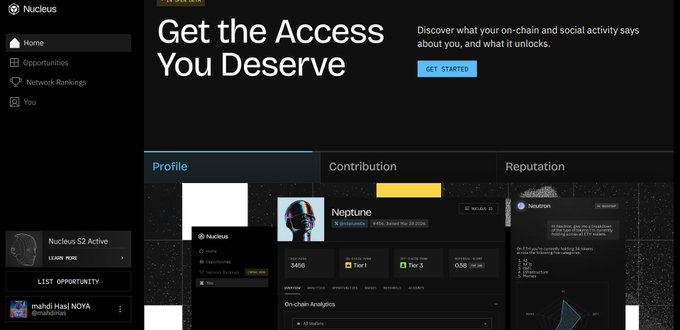 ChiMinh_fx's tweet photo. Reputation in Web3 isn't just a wallet score 💻 It's about showing up and sticking around. @NucleusCodes gets this right by connecting onchain actions with real participation. That’s the actual play fr ⚽ https://t.co/VQQ0CWuhCe